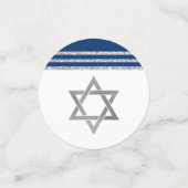 Bar Mitzvah Modern Navy Blue Silver Tallit Script Confetti (Kleine voorkant)