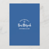 Bar Mitzvah Modern Navy Blue Silver Tallit Script Menu (Achterkant)