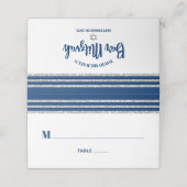 Bar Mitzvah Modern Navy Blue Silver Tallit Script Plaatskaartje (Buitenkant ongevouwen)