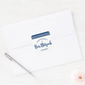 Bar Mitzvah Modern Navy Blue Silver Tallit Script Vierkante Sticker (Envelop)