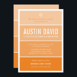 BAR MITZVAH modern ombre gradiënt vet sinaasappel Kaart<br><div class="desc">door kat massard >> kat@simplysweetPAPERIE.com <<< CONTACT MET ME voor aangepaste formuleringen of om regels toe te voegen in Hebreeuwse liefde voor het ontwerp, maar ik zou graag enkele wijzigingen zien - een ander kleurenschema, product, een foto toevoegen of aangepast voor een andere gelegenheid - ik neem niet alleen contact...</div>