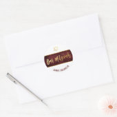 BAR MITZVAH modern rood kastanjebruin waterverf go Ronde Sticker (Envelop)