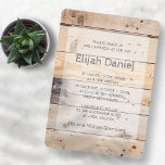 Bar Mitzvah Modern Rustic Wood Kaart<br><div class="desc">Composed of handwritten font on rustic wood background

This is designed by Select Party Supplies,  exclusive for Zazzle.

Available here:
http://www.zazzle.com/selectpartysupplies</div>