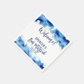BAR MITZVAH modern script donkerblauw aquarel Servet (Hoek)
