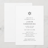 Bar Mitzvah Modern Simple Elegant Minimalist Kaart (Voorkant / Achterkant)