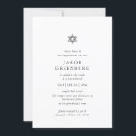 Bar Mitzvah Modern Simple Elegant Minimalist Kaart<br><div class="desc">Het ontwerp is samengesteld uit sans serif typografie en playful cursieve manuscripttypografie op een eenvoudige achtergrond. Hier te vinden op: http://www.zazzle.com/store/selectpartysupplies</div>
