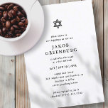 Bar Mitzvah Modern Simple Elegant Minimalist Kaart<br><div class="desc">Het ontwerp is samengesteld uit sans serif typografie en playful cursieve manuscripttypografie op een eenvoudige achtergrond. Hier te vinden op: http://www.zazzle.com/store/selectpartysupplies</div>