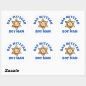 Bar Mitzvah Modern Star van David Ronde Sticker (Vel)