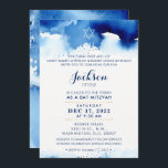 BAR MITZVAH modern, stijlvol blauw waterverf hebre Kaart<br><div class="desc">door kat massard >> kat@simplysweetPAPERIE.com << - - - - - - - - - - - - - - - - - - - - - - - - - - - - - - - - - - - - - - - - - - - - -...</div>