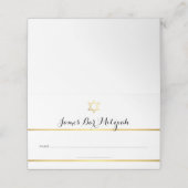 BAR MITZVAH modern stijlvol eenvoudig gouden folie Plaatskaartje (Buitenkant ongevouwen)