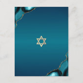 Bar Mitzvah Modern Turquoise Ombre Agate Script Informatiekaartje (Achterkant)