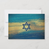 Bar Mitzvah Modern Typografie Turquoise Gold Foil RSVP Kaartje (Achterkant)