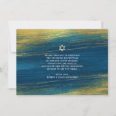 Bar Mitzvah Modern Typografie Turquoise Gold Foil Save The Date (Achterkant)