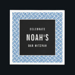BAR MITZVAH modern vet blok koningsblauw zwart Servet<br><div class="desc">door kat massard >> WWW.SIMPLYSWEETPAPERIE.COM <<<<</div>