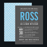 BAR MITZVAH modern vet blok type grijs aqua blauw Kaart<br><div class="desc">door kat massard >>> WWW.SIMPLYSWEETPAPERIE.COM <<- - - - - - - - - - - - - - CONTACT MET ME om u te helpen uw type perfect in evenwicht te brengenHoud van het ontwerp, maar zou graag een aantal veranderingen zien - een ander kleurenschema, product, een foto toevoegen...</div>