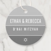 BAR MITZVAH modern vet ombre blok grijs Bedankjes Labels (Voorkant)