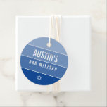 BAR MITZVAH modern vet ombre blok koninklijk blauw Bedankjes Labels<br><div class="desc">door kat massard >> https://linktr.ee/simplysweetpaperie <<<<< Een eenvoudig,  gepersonaliseerd label dat perfect is voor favoriete tags voor uw speciale gebeurtenis.</div>
