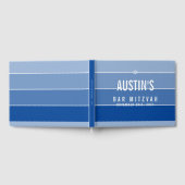 BAR MITZVAH modern vet ombre koninklijk blauw Gastenboek (Volledig)