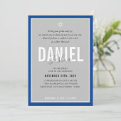 BAR MITZVAH moderne atletische jongen vet blauw gr Kaart (Staand voorkant)