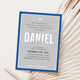 BAR MITZVAH moderne atletische jongen vet blauw gr Kaart