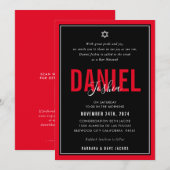 BAR MITZVAH moderne atletische vet rood zwart QRCO Kaart (Voorkant / Achterkant)