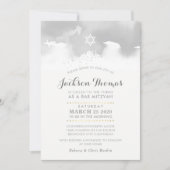 BAR MITZVAH moderne bleek grijze waterverf Kaart (Voorkant)