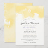 BAR MITZVAH moderne bleke geel grijs waterverf Kaart (Voorkant / Achterkant)