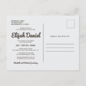 Bar Mitzvah Moderne Eenvoudige Aangepaste Fotouitn Uitnodiging Briefkaart (Achterkant)