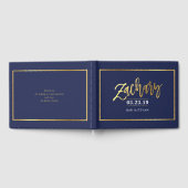 BAR MITZVAH moderne faux goud op marine voor ZACHA Gastenboek (Volledig)