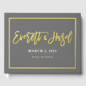 BAR MITZVAH moderne faux gouden naam kalligrafie G Gastenboek (Voorkant)