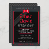 BAR MITZVAH moderne gamecontroles koel rood zwart Kaart (Voorkant / Achterkant)