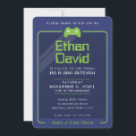 BAR MITZVAH moderne gamer controle marine neon gro Kaart<br><div class="desc">door kat massard >> WWW.SIMPLYSWEETPAPERIE.COM << - - - - - - - - - - - - - - - - - - - - - - - - - - - - - Het perfecte ontwerp voor een "Gaming Theme" BAR of BAT MITZVAH viering Hou van het ontwerp,...</div>