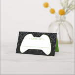 BAR MITZVAH moderne gamer fun control zwart groen Plaatskaartje<br><div class="desc">door kat massard >>> kat@simplysweetPAPERIE.com << Een on trend, schattig ontwerp voor uw Event Reception PLACE CARDS, met de hand schrijf gasten namen en voeg tabelnummer TIP:: 1. Als u afbeeldingen en lettertypen wilt wijzigen/verplaatsen en meer tekst wilt toevoegen, klikt u op de knop "Aanpassen" - - - - -...</div>