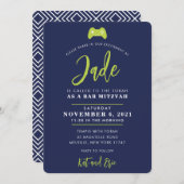 BAR MITZVAH moderne gaming controle marine lime gr Kaart (Voorkant / Achterkant)