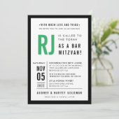 BAR MITZVAH moderne geometrische kelly groen zwart Kaart (Staand voorkant)