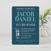 BAR MITZVAH moderne geometrische stapel marineblau Kaart (Staand voorkant)