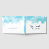 BAR MITZVAH moderne gouden ster aqua blauw waterve Gastenboek (Volledig)