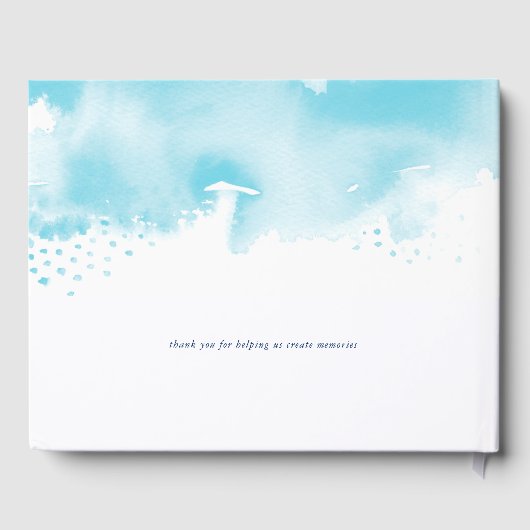 BAR MITZVAH moderne gouden ster aqua blauw waterve Gastenboek (Achterkant)