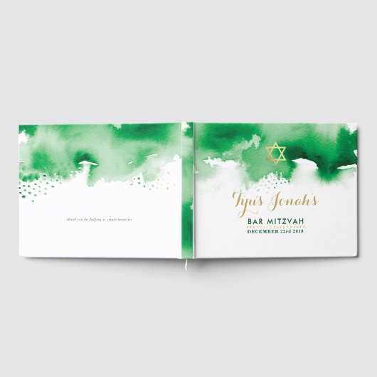 BAR MITZVAH moderne goudster koele groene waterver Gastenboek (Volledig)