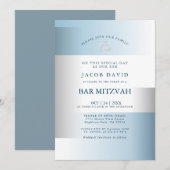Bar Mitzvah | Moderne gradiënt, blauwe geometrisch (Voorkant / Achterkant)