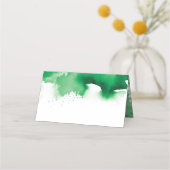 BAR MITZVAH moderne groene waterverf gouden folie  Plaatskaartje (Achterkant)