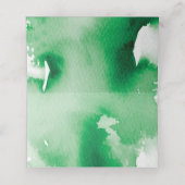 BAR MITZVAH moderne groene waterverf gouden folie  Plaatskaartje (Binnenkant ongevouwen)