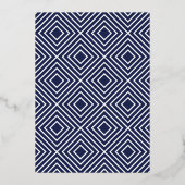 BAR MITZVAH moderne kalligrafie navy goud Folie Uitnodiging (Achterkant)