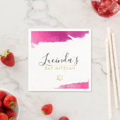 BAR MITZVAH moderne luxe verguld goud roze zwart Servetten (Insitu)