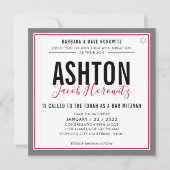 BAR MITZVAH moderne mannelijke rode zwarte sport I Kaart (Voorkant)