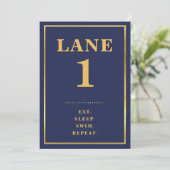 BAR MITZVAH moderne marine gouden tafelnummers (Staand voorkant)