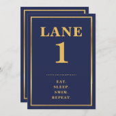 BAR MITZVAH moderne marine gouden tafelnummers (Voorkant / Achterkant)