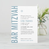 BAR MITZVAH moderne minimale gedurfde jongen stoff Kaart (Staand voorkant)