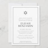 BAR MITZVAH moderne minimale ster rand grijs wit Kaart (Voorkant)