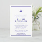 BAR MITZVAH moderne minimale sterrenrand koningsbl Kaart (Staand voorkant)